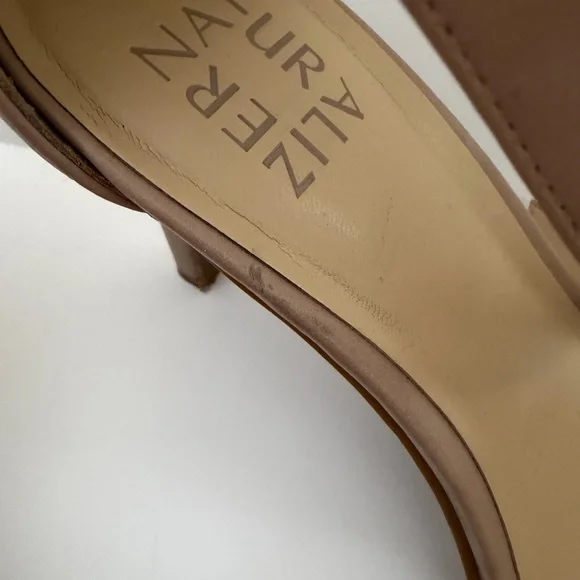Naturalizer Nude Strappy Heels | LEAH Ankle Strap Sandals | Size 8M - Picture 6 of 11
